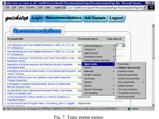 Fig. 6. Quickstep’s web-based interface 