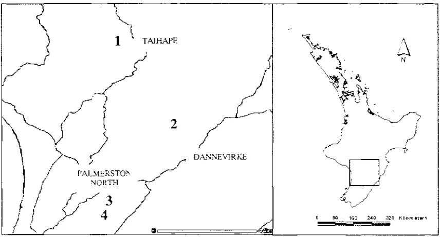 Figure 2: Locations of the populations of Gastrodia cunninghamii, Pterostylis patens, P