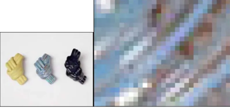 Figure 1: Diagram showing a raster image zoomed to display its pixel 