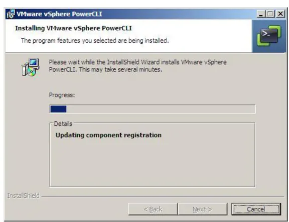 Figure 26. VMware vSphere PowerCLI Installing  9.  When the installation is completed, click “Finish” to end the installation