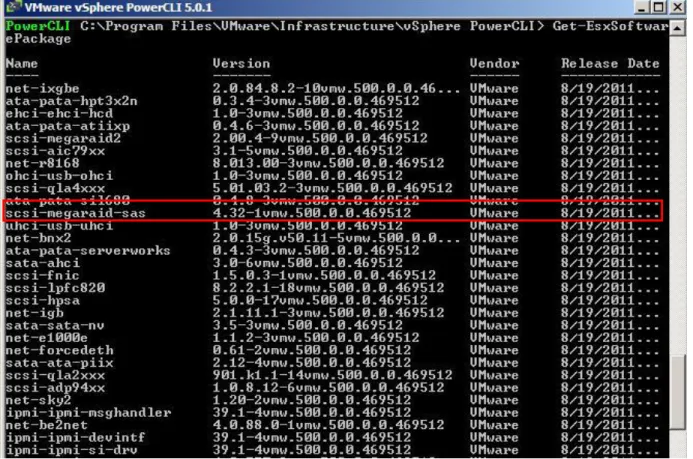 Figure 36. Show the Software Package in New Image Profile  9.  Type the command Add-EsxSoftwareDepots –DepotUrl 