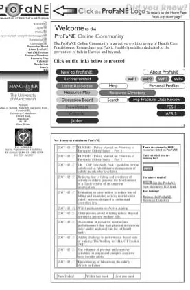 Figure 2. ProFaNE Website.