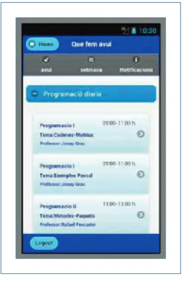 Figure 4. Mprogcourse app interface