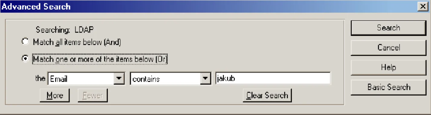 Figure 1: Professional -  LDAP Advanced Search 
