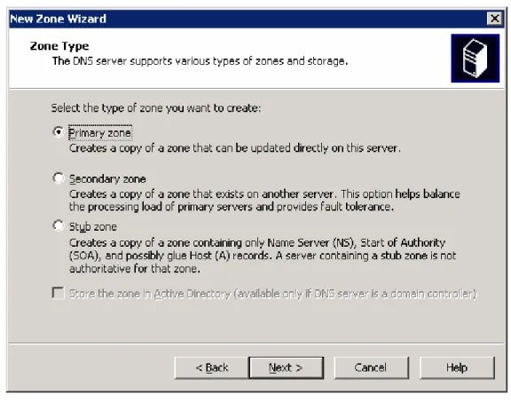 Figure 3: Zone Type Screen 