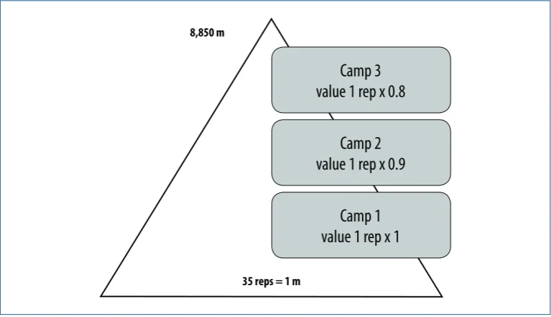 Figure 1. Rep, value and ascent metre details.