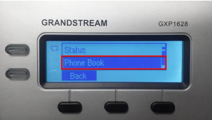 Figure 3: LCD Configuration Menu - Contacts 