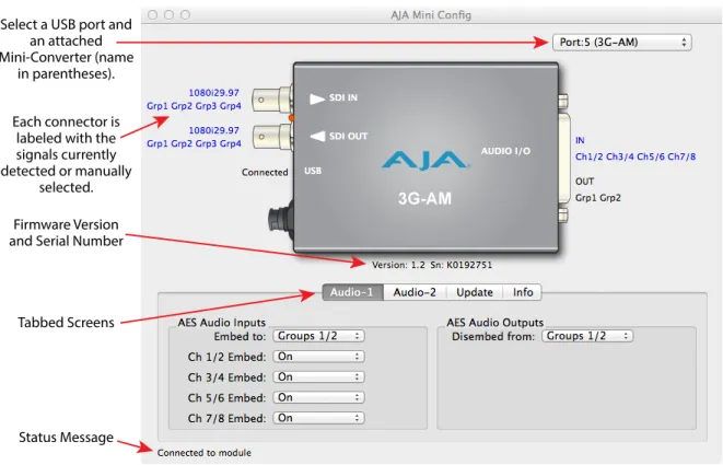 Figure 7.  Example Mini-Config Screen Select a USB port and 