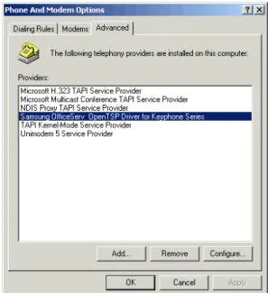 Figure 2.20    Advanced Tab of Phone and Modem Options 