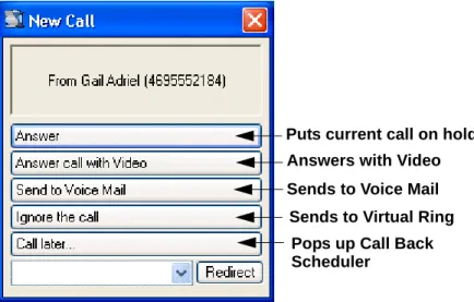 Figure 9: New Call Pop-up for Second Call