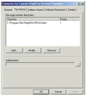 Figure 2.2  The Connector for Captaris RightFax Properties
