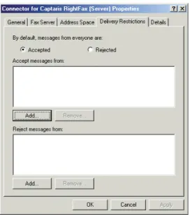 Figure 2.3  The Connector for Captaris RightFax Properties
