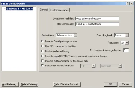 Figure 1.1  The General Tab on the Email Configuration Dialog Box