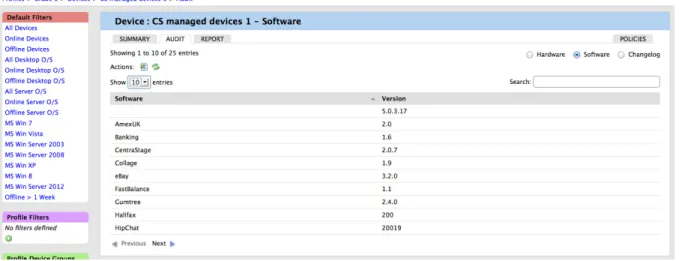 Fig. 3: The same MDM device’s software audit records
