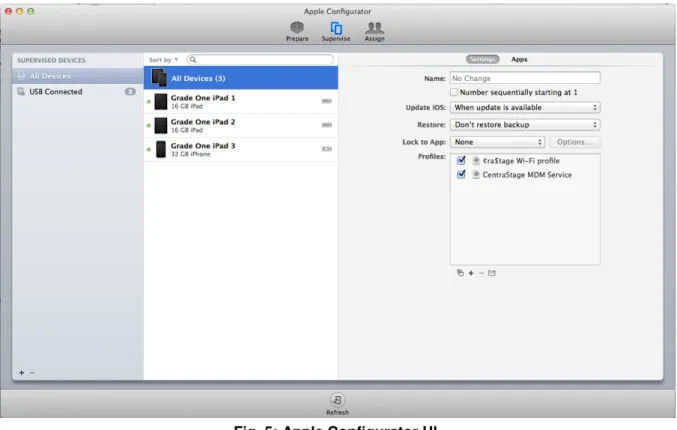 Fig. 5: Apple Configurator UI.