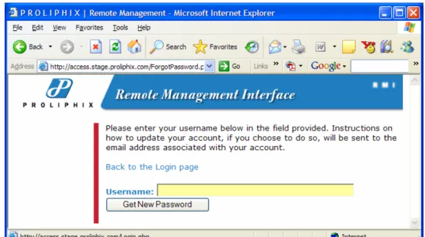 Figure 3 – New Password Administration Page 