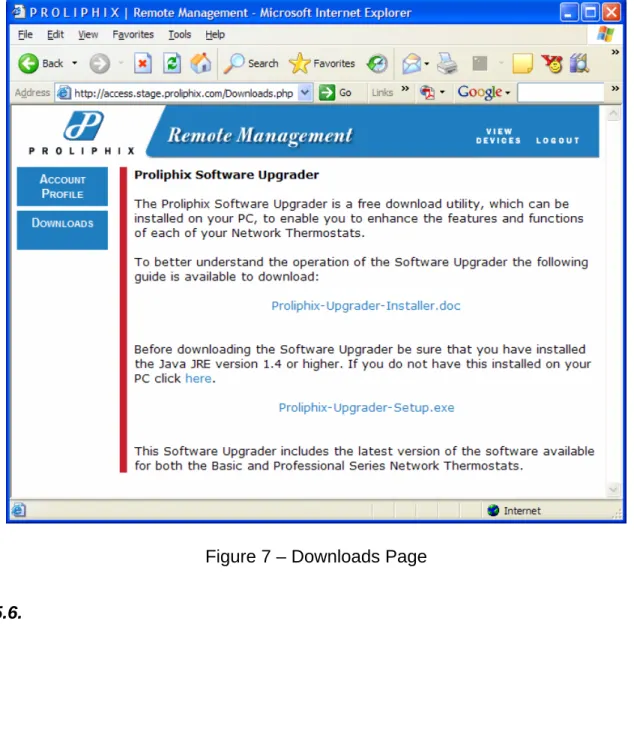 Figure 7 – Downloads Page  5.6. 