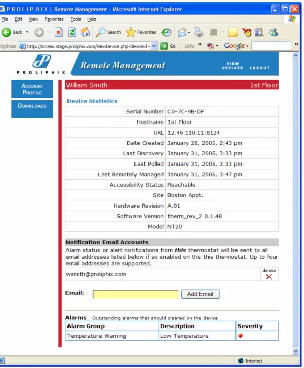 Figure 7 – Device Stats Page 