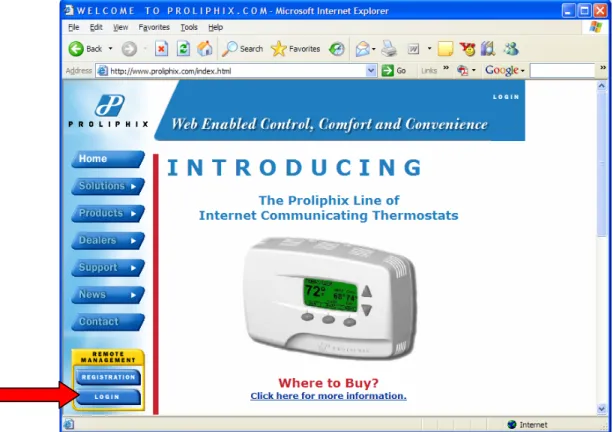 Figure 1 – Proliphix Home Page 