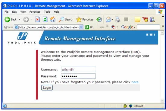 Figure 2 – Remote Management Login Page 