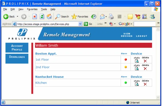 Figure 4 – Device List Page 