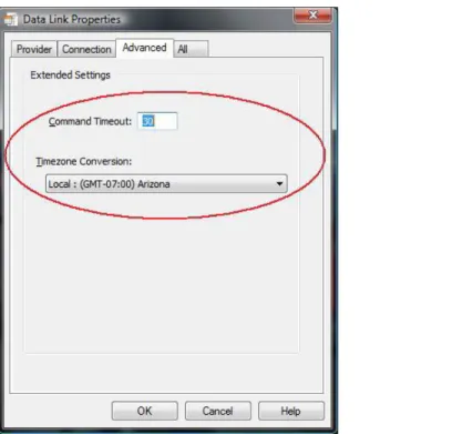 Figure 5: The Provider displays datetime values using your Windows time zone setting, but  this can be changed 