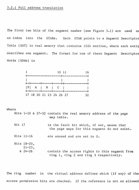 Table (SDT) in real memory that contains 1024 entries, where each entry 