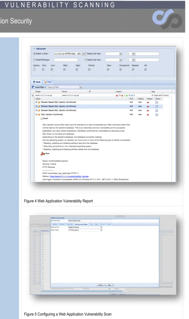 Figure 5 Configuring a Web Application Vulnerability Scan