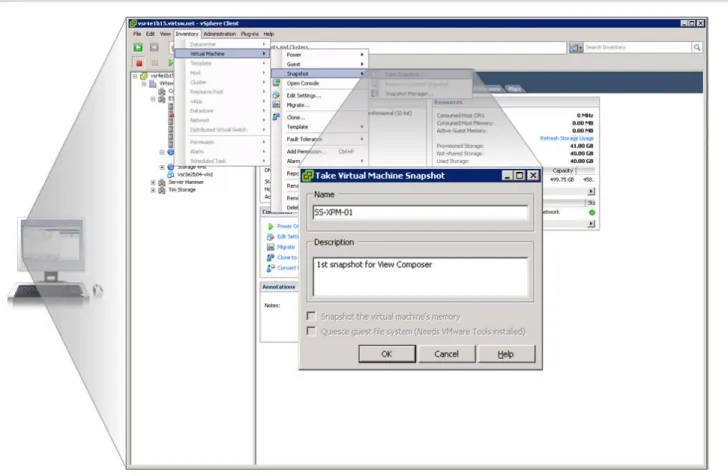 Figure 10. Creating a Virtual Machine Snapshot 