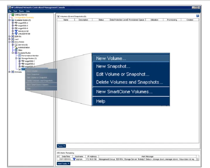 Figure 4. The HP P4000 SAN Centralized Management Console 