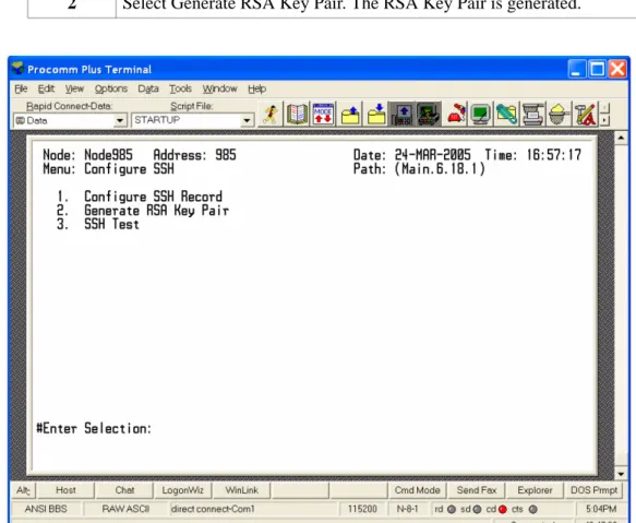 Figure 4. Configure SSH Menu