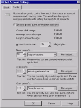 Figure 3 – Quota Settings 