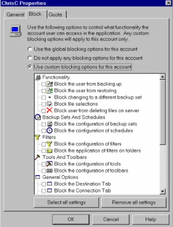 Figure 9 – Account Properties Block Tab 