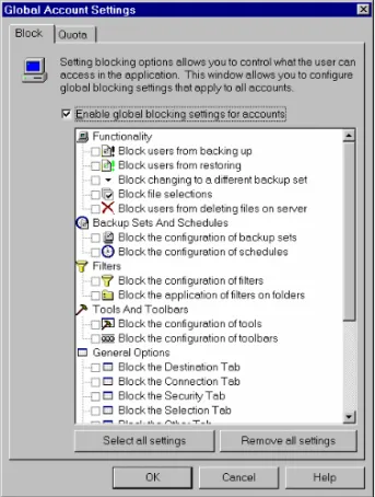 Figure 11 – Global Account Settings Block Tab 
