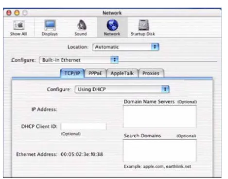 FIGURE 5. Network panel on MAC OS 10.x