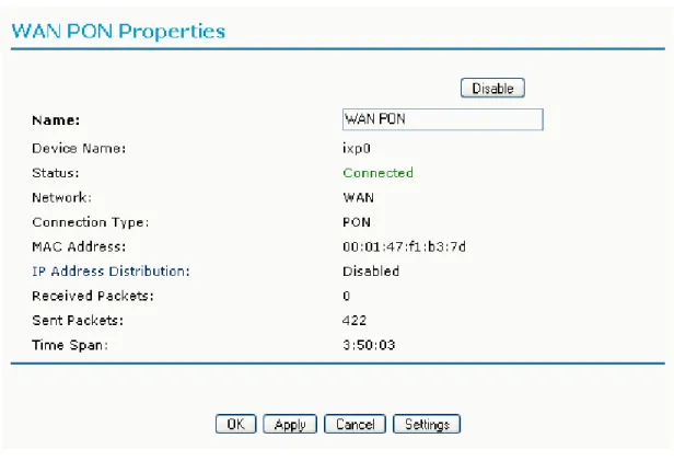 Figure 35: 100 WAN Ethernet properties
