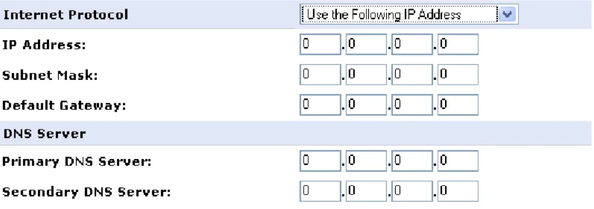 Figure 37: Internet Protocol Settings – Automatic IP