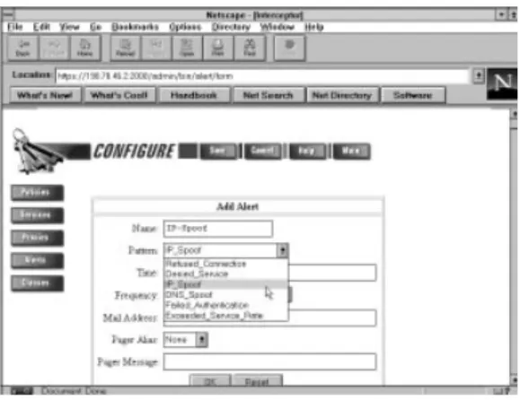Figure 10.6 Using the Technologic Interceptor Add Alert con®guration screen