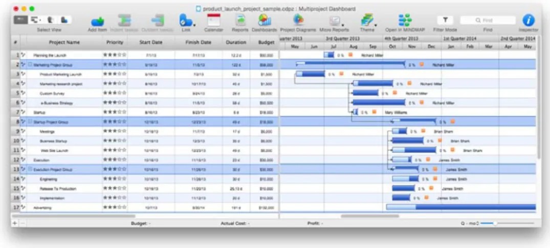Figure 12: Multiproject Dashboard View