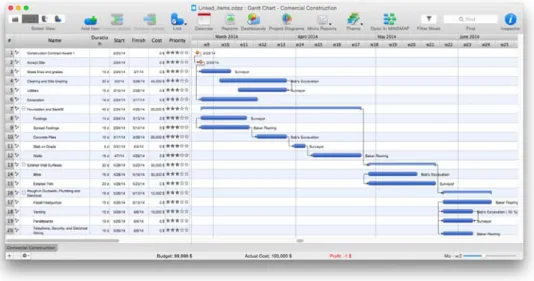 Figure 4: Linked Items on the Gantt Chart