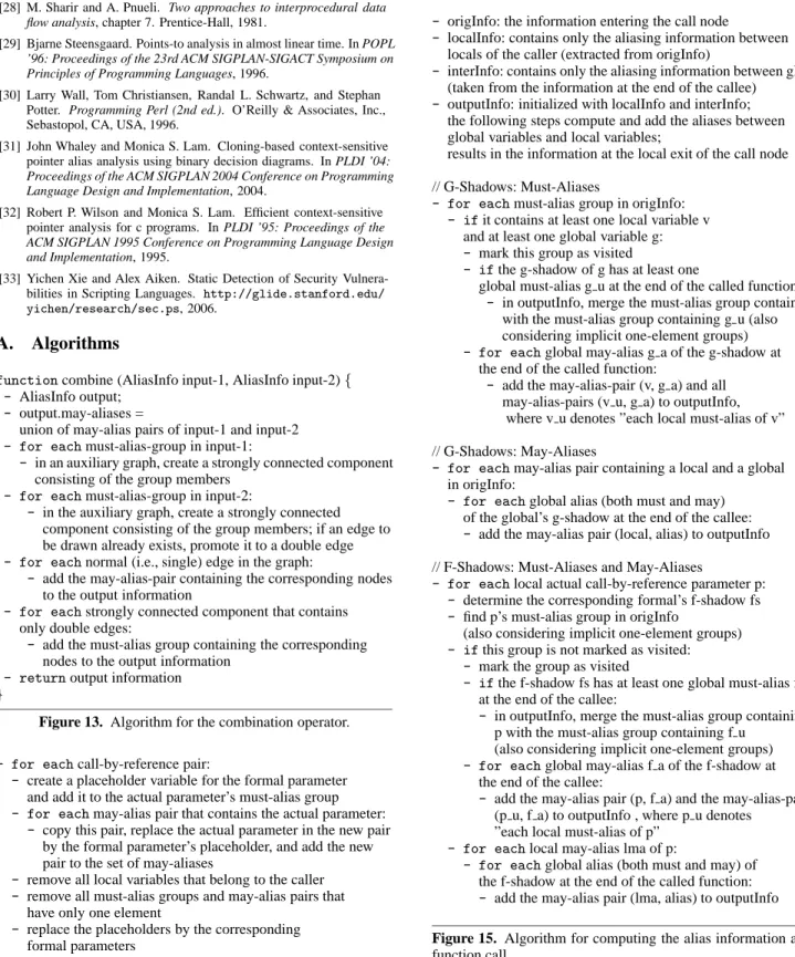 Figure 13. Algorithm for the combination operator.