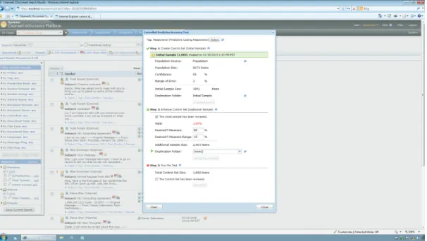 Figure 2: Advanced Sampling: Intuitive statistical sampling tools help users select an appropriate random sample based on the yield of the case documents.