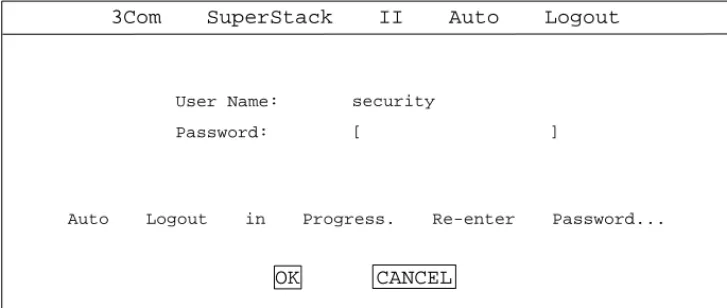 Figure 3-5    Auto Logout Screen