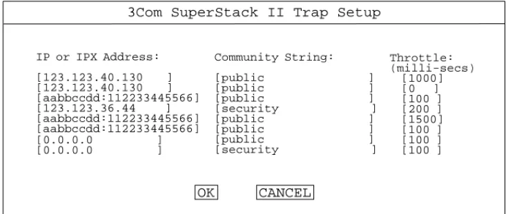 Figure 3-7    Trap Setup Screen