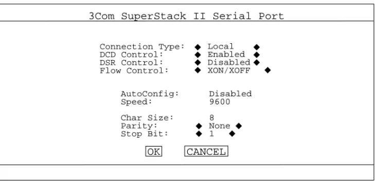 Figure 3-8    Serial Port Setup Screen
