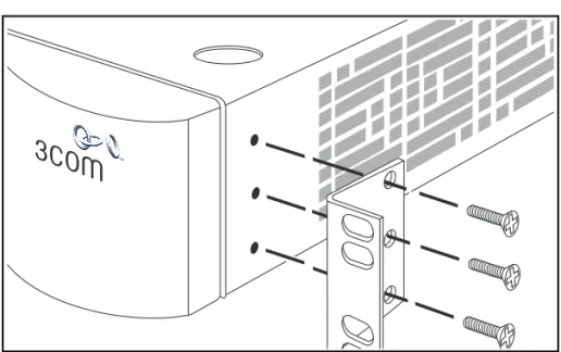 Figure 3   Fitting a bracket for rack-mounting
