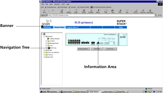 Figure 6   Parts of the main Web interface