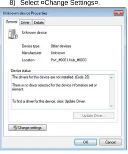 Figure 2-4  Windows 7 – “Unknown Device Properties” Window