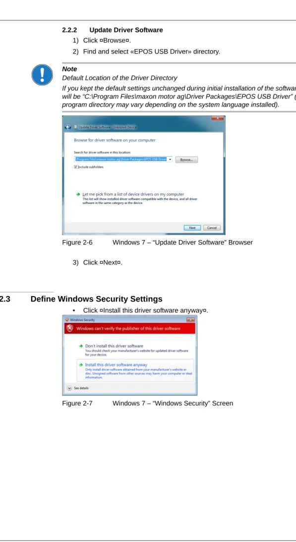 Figure 2-6  Windows 7 – “Update Driver Software” Browser