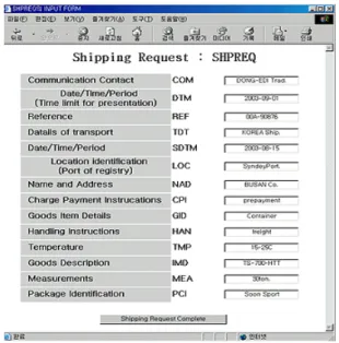 Fig 9. Shipping Request XML document 